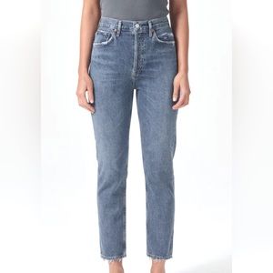 AGOLDE RILEY HIGH RISE STRAIGHT CROP IN COLOR FREQUENCY Sz 26